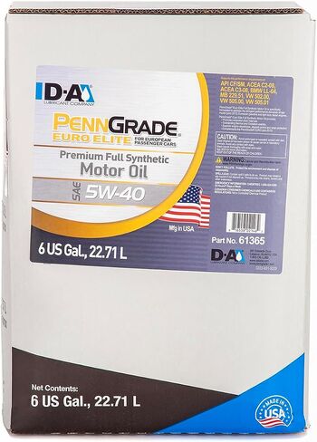 زيت محرك PENN GRADE 61366، زيت محرك Euro Elite الاصطناعي بالكامل SAE 5W-40، 1 كوارت (عبوة من 6 قطع) in Saudi Arabia