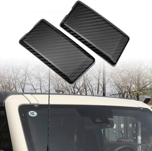 غطاء رف الأمتعة من ألياف الكربون الحقيقية من Jogon لسيارة Ford Bronco Raptor Wildtrak Big Bend Everglades 2021 2022 2023 2024 2025، غطاء غطاء لولبي للسقف الأمامي (لامع CF) in Kuwait