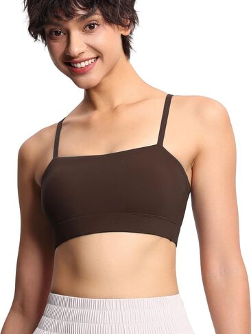 Women's Adjustable Spaghetti Strap Sports Bras Wirefree Yoga Bra with Removable Padded in Saudi Arabia