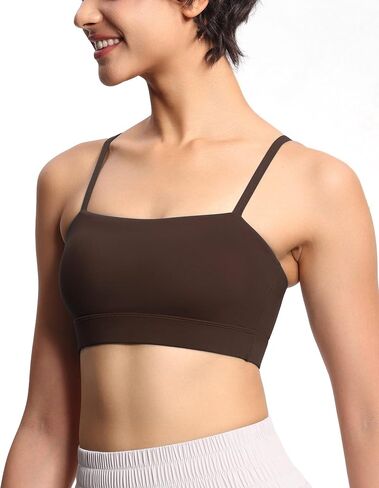 Women's Adjustable Spaghetti Strap Sports Bras Wirefree Yoga Bra with Removable Padded in Saudi Arabia