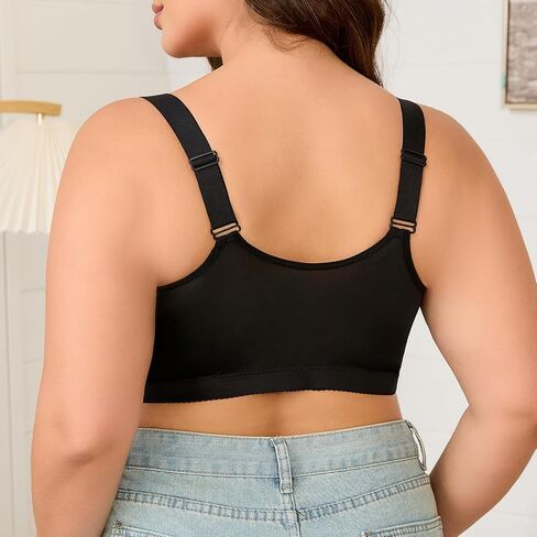 Daisy Bras for Older Women Front Closure – Wireless Plus Size Bra, No Underwire, Comfortable Snap Closing Bra for Seniors in Saudi Arabia
