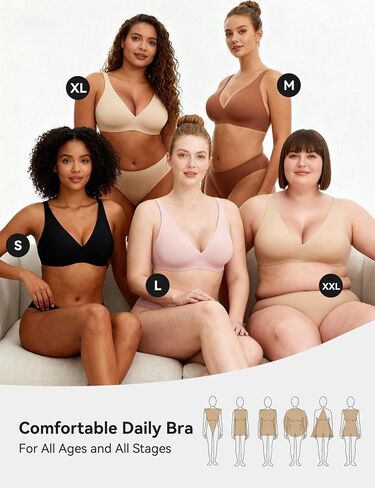 Womens Deep V Bras Full Coverage Comfortable No Underwire Wireless Bras Tshirt Push Up Bralettes Seamless Bra in Saudi Arabia