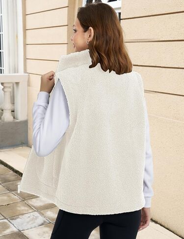 YUCOLEN Womens Polar Fleece Vest Outerwear with 4 Pockets Soft Lightweight Sleeveless Coat for Women with Full Zipper in Kuwait