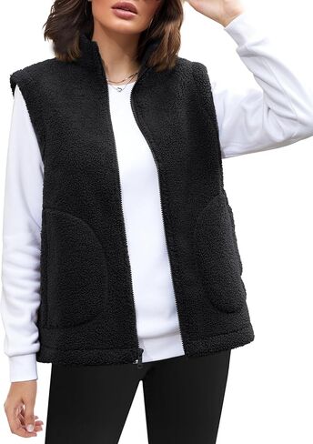 YUCOLEN Womens Polar Fleece Vest Outerwear with 4 Pockets Soft Lightweight Sleeveless Coat for Women with Full Zipper in Kuwait