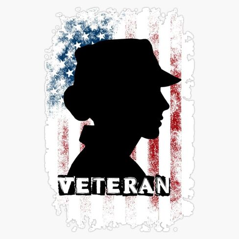Magnet Veteran Women Retro Vintage Grunge Us Flag Thank You Veterans Magnet Vinyl Decal Sticker 5" in Saudi Arabia