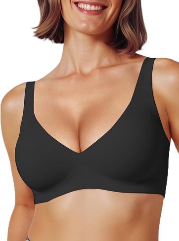 Womens Deep V Bras Full Coverage Comfortable No Underwire Wireless Bras Tshirt Push Up Bralettes Seamless Bra in Saudi Arabia