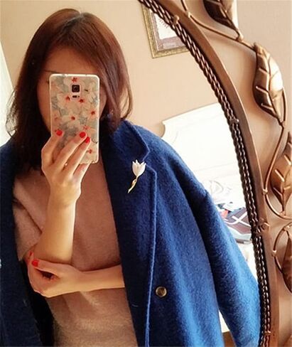 Tulip Brooch Women Gold Plated Alloy Resin Corsage Jewelry Gift Brooch Badge Love Accessories Jewelry Accessories Chest, White in Saudi Arabia