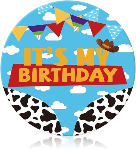 Cartoon It's My Birthday Button Pin, 2.3 Inch Cartoon Story Happy Birthday Pin Blue Sky White Cloud Badge Party Favors Decorations Supplies for Women Men Boy Girl in Saudi Arabia