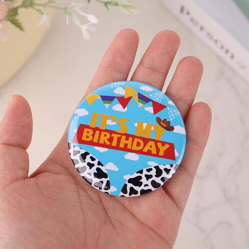Cartoon It's My Birthday Button Pin, 2.3 Inch Cartoon Story Happy Birthday Pin Blue Sky White Cloud Badge Party Favors Decorations Supplies for Women Men Boy Girl in Saudi Arabia