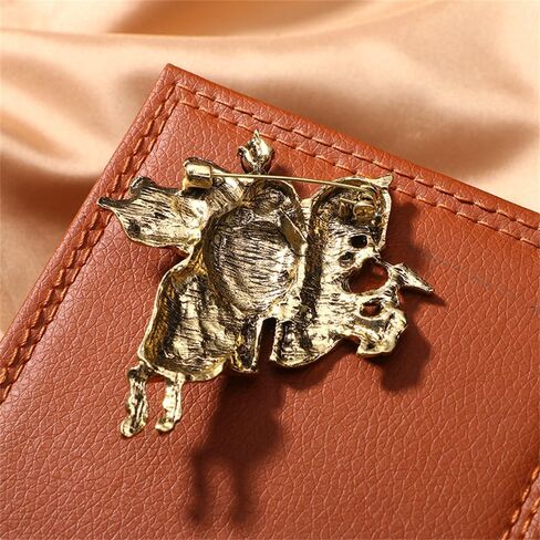 Antique Knights Templar Brooch Pin for Women Men Unisex Rhinestone Crusaders Solomon's Temple Shield War-horse Lucky Clover Leaf Engraved Vintage Dress Suit Accessories Jewelry Gift Souvenir in Saudi Arabia