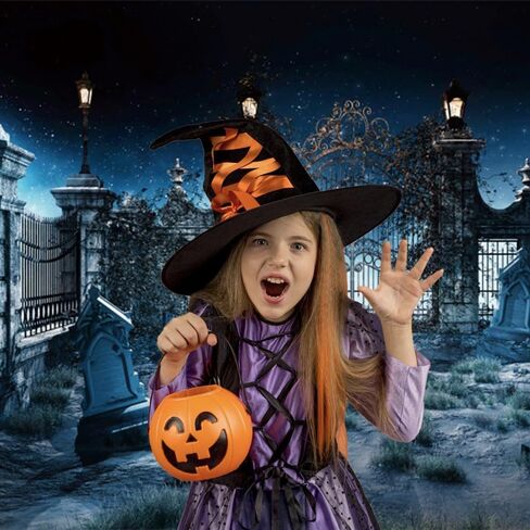 DASHAN 12x8ft Halloween Backdrop Gloomy Cemetery Spooky Courtyard Photography Background Discarded Evil Ghost Backdrop Halloween Celebration Decoration Scary Graveyard Photo Studio Props in Saudi Arabia