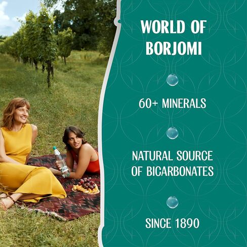 Borjomi Sparkling Natural Mineral Water, Plastic Bottles, 25.3 Fl Oz (Pack of 6) in Saudi Arabia