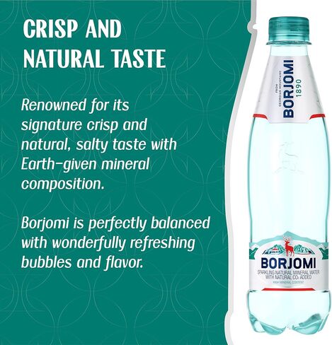 Borjomi Sparkling Natural Mineral Water, Plastic Bottles, 25.3 Fl Oz (Pack of 6) in Saudi Arabia