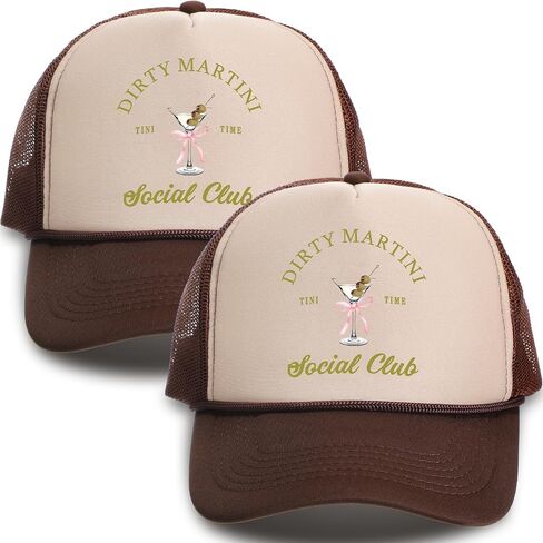 قبعة Hercicy Dirty Martini Social Club Trucker قبعة بيسبول للشرب، قبعة حفلات النادي قابلة للتعديل للعزوبية in Saudi Arabia