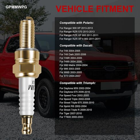 3521 CR9EIX Spark Plug Compatible with Polaris Ranger RZR XP 900, RZR 570, for Husqvarna TC250 TXC250, for Suzuki GSX-R750 RF600, for Kawasaki ZX750 ZX1100, for Yamaha TTR250 ZX750, 4 Pack in Saudi Arabia