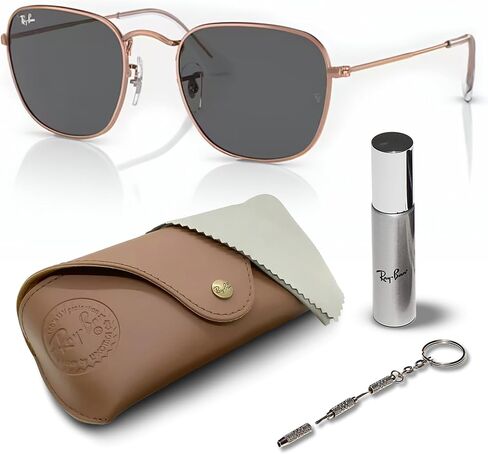 نظارة شمسية Ray-Ban RB3857 FRANK ROSE GOLD مربعة الشكل للرجال والنساء مع مجموعة نظارات RAYBAN الرسمية in Saudi Arabia