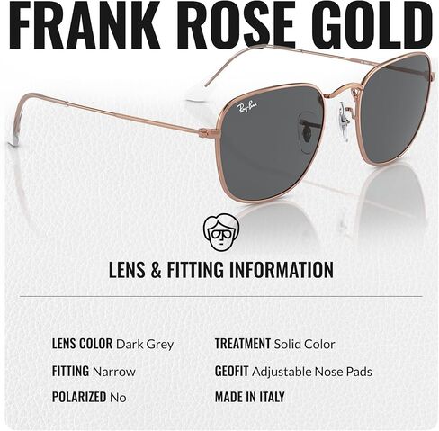 نظارة شمسية Ray-Ban RB3857 FRANK ROSE GOLD مربعة الشكل للرجال والنساء مع مجموعة نظارات RAYBAN الرسمية in Saudi Arabia