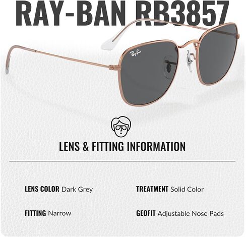 نظارة شمسية Ray-Ban RB3857 FRANK ROSE GOLD مربعة الشكل للرجال والنساء مع مجموعة نظارات RAYBAN الرسمية in Saudi Arabia