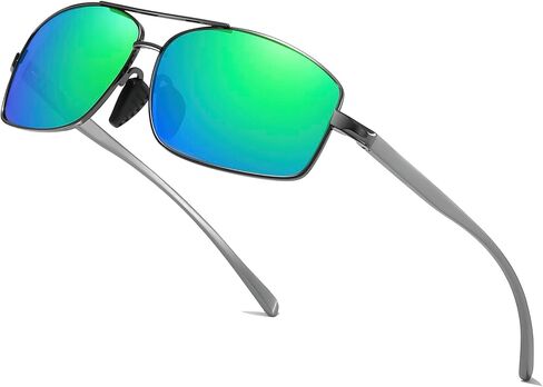 Ultra Lightweight Aluminum-Magnesium Polarized Sunglasses for Men Women Rectangular UV400 Protection in Kuwait