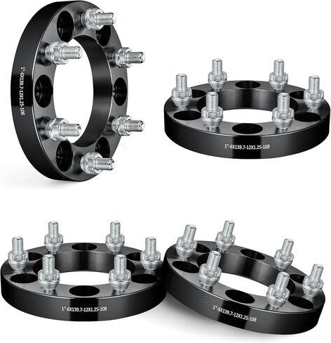 EVIL ENERGY 6x5.5 Wheel Spacers 2 inch Compatible for Nissan Frontier 1998-2004, 6x139.7 mm 6 Lugs 108 mm Hub Bore M12x1.25 Studs Black, Not Hubcentric in Saudi Arabia