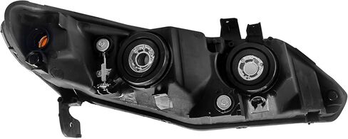 PartsFlow Halogen Headlight Chrome Housing Clear Lens Headlamp Left Drive Side Without Bulb For 2006 2007 2008 2009 2010 2011 Honda Civic 33151SNAA02 in Saudi Arabia