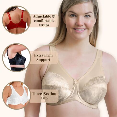 Style 7101 | Full Figure Support Underwire Bra | Adjustable Straps | Extra Firm Support | USA Made in Kuwait