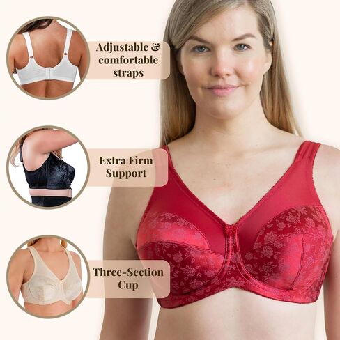 Style 7101 | Full Figure Support Underwire Bra | Adjustable Straps | Extra Firm Support | USA Made in Kuwait