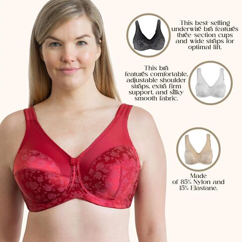 Style 7101 | Full Figure Support Underwire Bra | Adjustable Straps | Extra Firm Support | USA Made in Kuwait