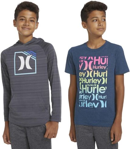 Hurley Boys' 2 Pack Hoodie and Tee Set (Gray/Blue, Medium, 10/12) in Saudi Arabia
