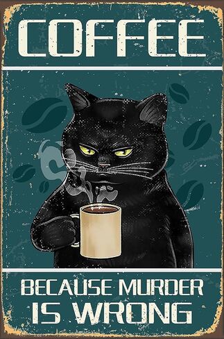القهوة علامة معدنية خمر علامات المطبخ جدار ديكور لأن القتل خطأ مضحك القصدير علامات بار زينة ملصق فني 8x12 بوصة in Kuwait