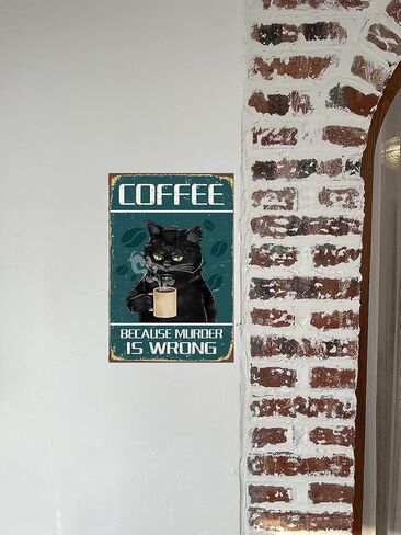 القهوة علامة معدنية خمر علامات المطبخ جدار ديكور لأن القتل خطأ مضحك القصدير علامات بار زينة ملصق فني 8x12 بوصة in Kuwait