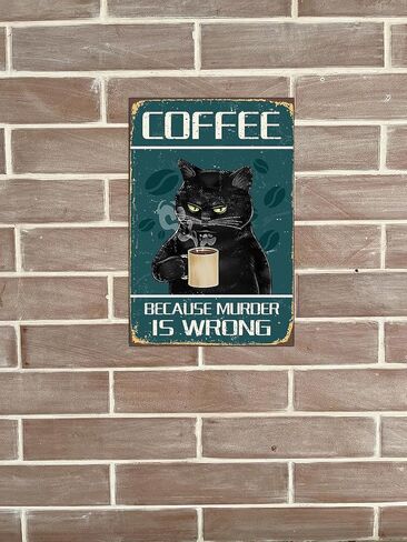 القهوة علامة معدنية خمر علامات المطبخ جدار ديكور لأن القتل خطأ مضحك القصدير علامات بار زينة ملصق فني 8x12 بوصة in Kuwait