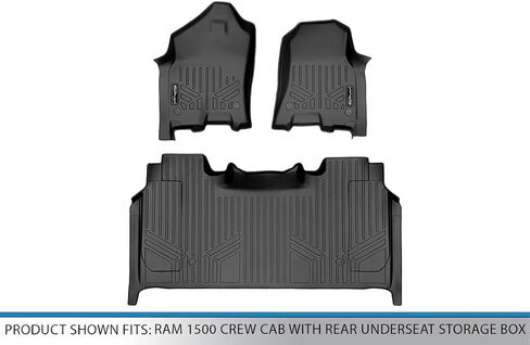 SMARTLINER - سجادات أرضية مخصصة - مجموعة بطانة مكونة من صفين - متوافقة مع 2019-2024 Ram 1500 in Saudi Arabia