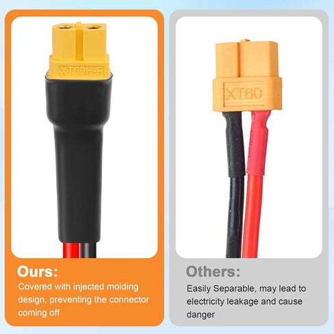10AWG 2FT XT60 كابل تمديد للطاقة الشمسية 2 3 6 10 15 20 25 35 40 50 75 100FT XT60 موصل تمديد للطاقة الشمسية محول كابل سمكا أنثى إلى ذكر لمحطة الطاقة المحمولة لوحة طاقة شمسية RC بطارية LiFePO4 in Kuwait