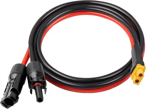 10AWG 2FT XT60 كابل تمديد للطاقة الشمسية 2 3 6 10 15 20 25 35 40 50 75 100FT XT60 موصل تمديد للطاقة الشمسية محول كابل سمكا أنثى إلى ذكر لمحطة الطاقة المحمولة لوحة طاقة شمسية RC بطارية LiFePO4 in Kuwait