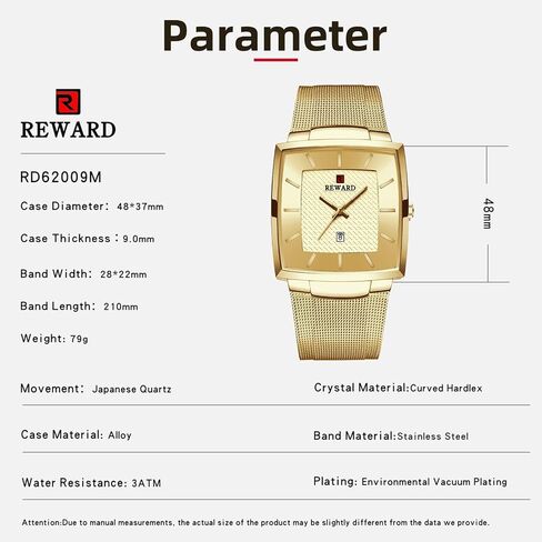 Watches Square Analog Quartz Stainless Steel Watches for Men Mesh Strap Waterproof Business Military Sport Wrist Watch with Date in Saudi Arabia