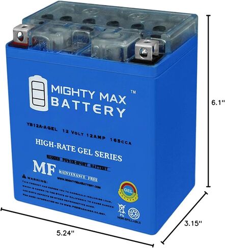 Mighty Max Battery 12V 12AH 165CCA GEL Replacement Battery Compatible with Yamaha YFM 125 Timber Wolf 250 in Saudi Arabia