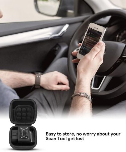 حافظة للماسح الضوئي BlueDriver Obd2، أداة تشخيص الماسح الضوئي Bluetooth obdii أداة تشخيصية واقية للحمل، حقيبة تخزين صغيرة مقاومة للصدمات (جراب فقط) (أسود) in Kuwait