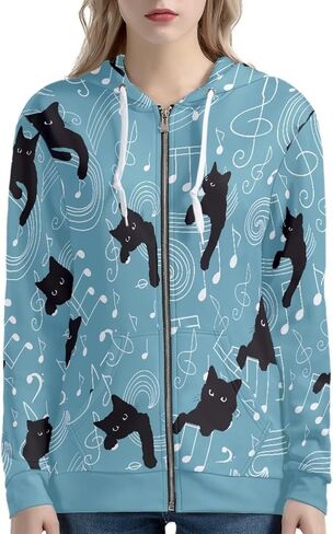 Womens Zip Up Hoodies Long Sleeve Hooded Sweatshirts Casual Drawstring Athletic Jacket with Pockets XS-5XL in Kuwait