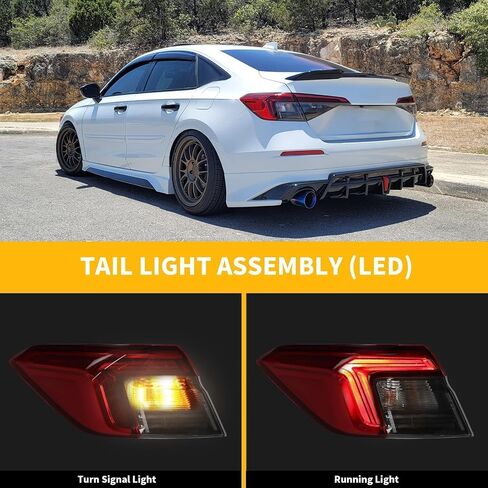 Outer Tail Light Assembly Driver Compatible with 2022 2023 Civic Sedan Sport LX EX SI Touring Left Rear Tail Lamp Taillight 33550T20A01 HO2804123 in Saudi Arabia