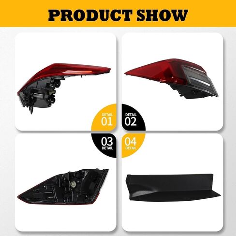 Outer Tail Light Assembly Driver Compatible with 2022 2023 Civic Sedan Sport LX EX SI Touring Left Rear Tail Lamp Taillight 33550T20A01 HO2804123 in Saudi Arabia