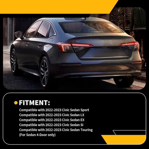 Outer Tail Light Assembly Driver Compatible with 2022 2023 Civic Sedan Sport LX EX SI Touring Left Rear Tail Lamp Taillight 33550T20A01 HO2804123 in Saudi Arabia