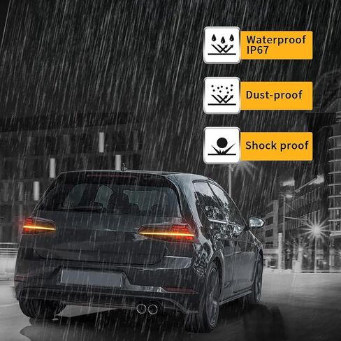 VLAND Tail Lights Compatible with Golf MK7 TSI TDI GTD GTI GTR 2012-2017 Golf MK7.5 GTD TDI TSI 2018-2020, Rear Lights w/Amber Sequential Turn Signals, NOT FIT MK7.5 GTI GTR, Smoked Cover in Saudi Arabia