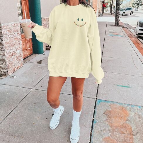 BeWithYou In My Auntie Era Sweatshirt for Women Aesthetic Cool Aunt Sweatshirts Cute Oversized Graphic Long Sleeve Pullovers in Kuwait