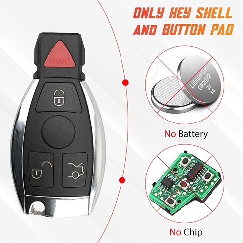 IYZDC07 Key Fob Shell Case Compatible with C350 CL550 CLS350 CLS500 CLS550 E350 E550 GL350 GLE350 GLK350 ML350 R350 S550 SL500 SL550 SLK350 in Saudi Arabia