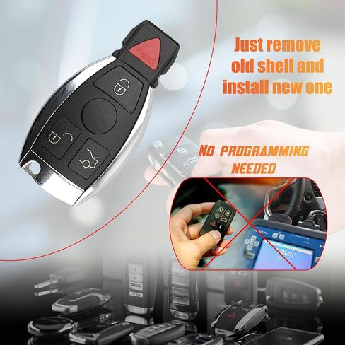 IYZDC07 Key Fob Shell Case Compatible with C350 CL550 CLS350 CLS500 CLS550 E350 E550 GL350 GLE350 GLK350 ML350 R350 S550 SL500 SL550 SLK350 in Saudi Arabia