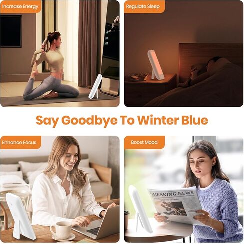 LASTAR Light Therapy Lamp, 10000 Lux Sun Therapy Light with 4 Color Temperature & 11 Colored Lights, Portable Sunlight Lamp with Adjustable Brightness/Timer/Memory in Kuwait