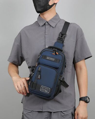 O-TBOST Crossbody Sling Backpack Sling Bag for Men Travel Hiking Chest Bag Daypack (Black) in Kuwait