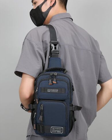 O-TBOST Crossbody Sling Backpack Sling Bag for Men Travel Hiking Chest Bag Daypack (Black) in Kuwait