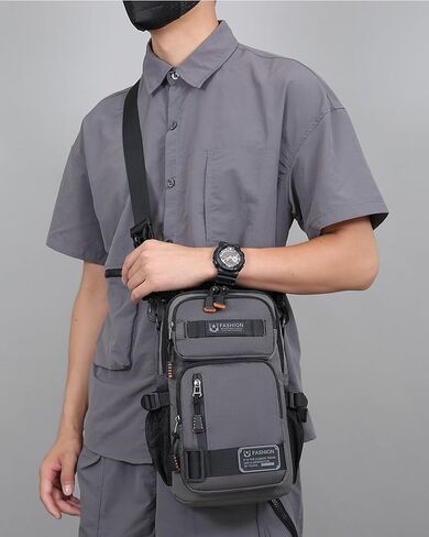 O-TBOST Crossbody Sling Backpack Sling Bag for Men Travel Hiking Chest Bag Daypack (Black) in Kuwait